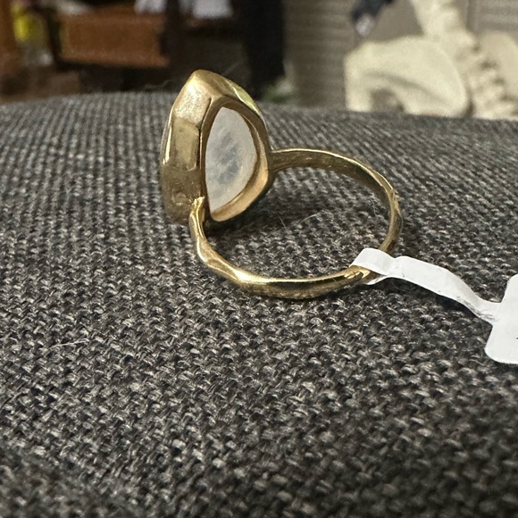 14K Gold Plated 925 Sterling Silver Rainbow Moonstone Ring 7 - Picture 5 of 13